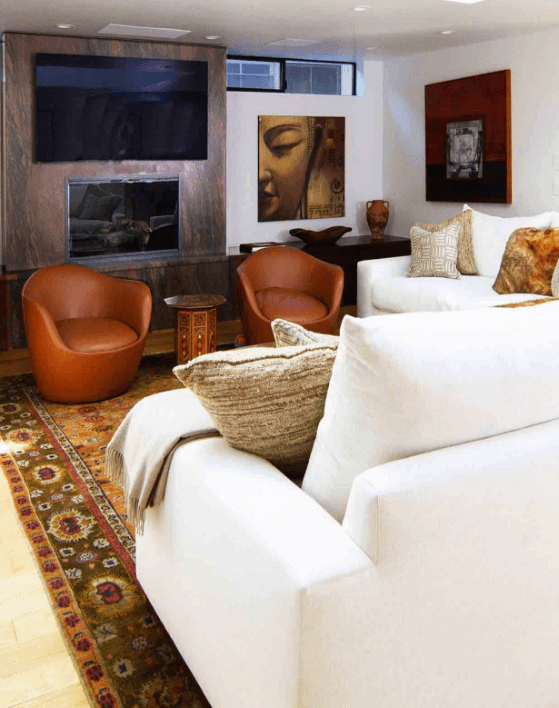 Living room with Mid-Century Modern Art and Design